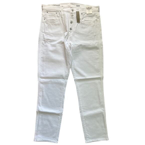 NWT J.Crew Vintage Straight Buttonfly Jean In White Size 32 Tall - Picture 5 of 8